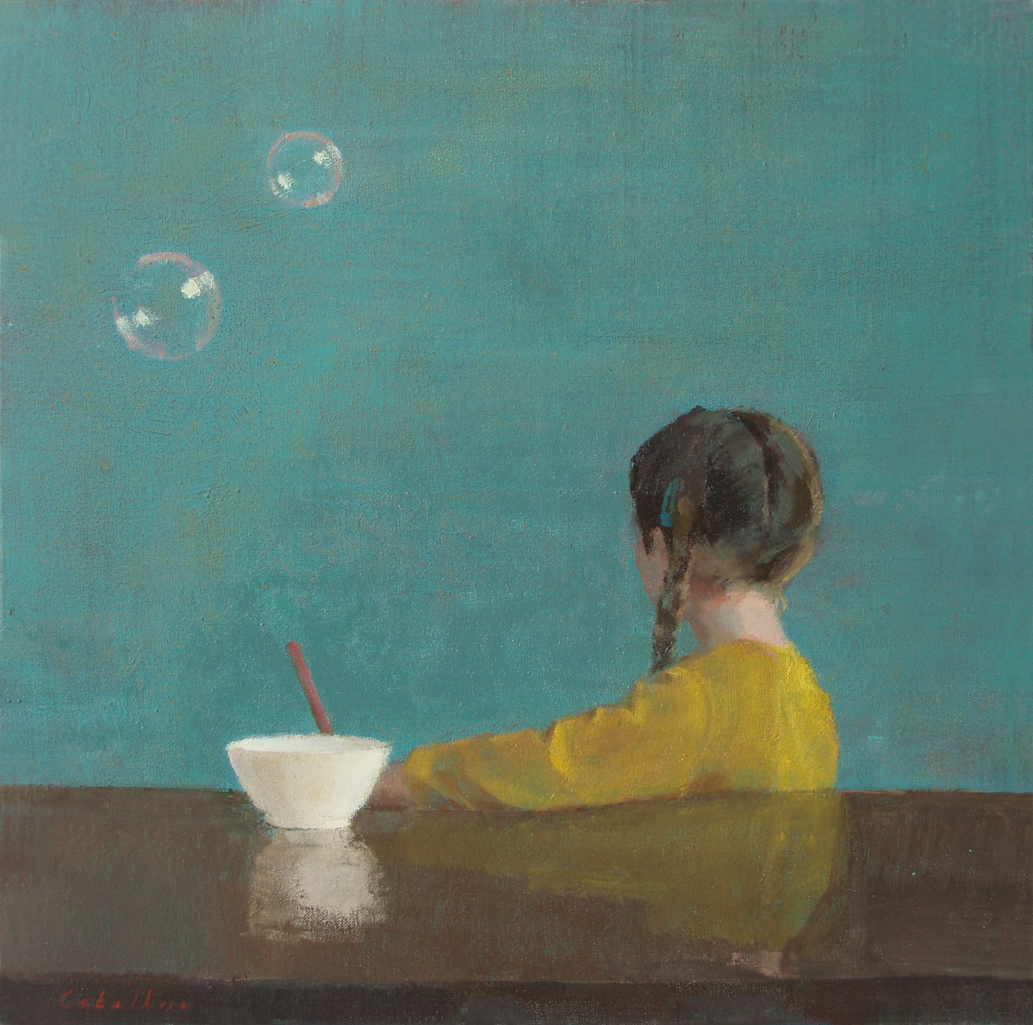 burbujas-alejandra-caballero-oleo-retrato-espaldas-niña